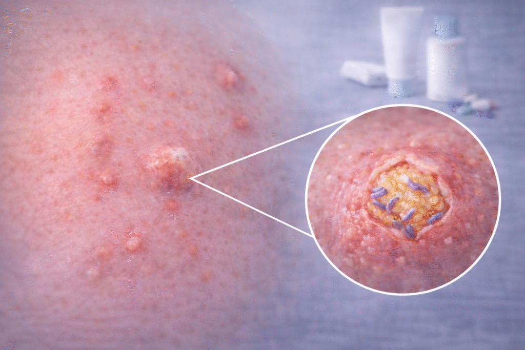 Akne akne und entzündete haut im detail