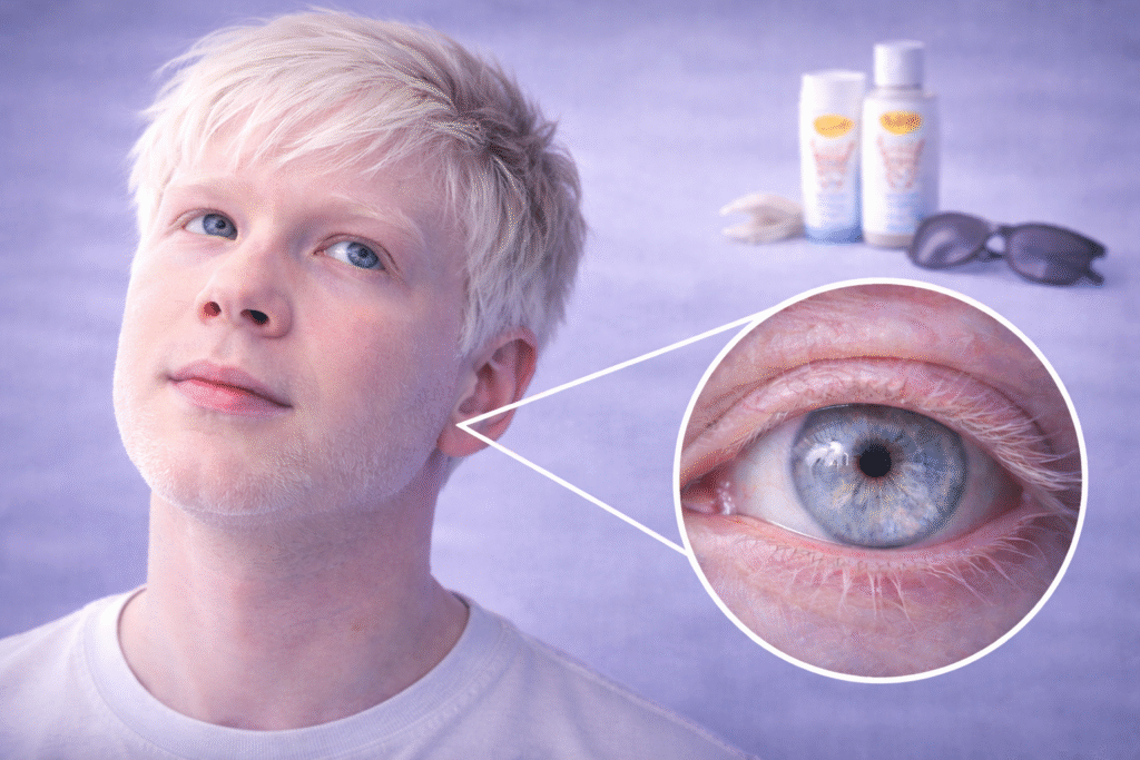 albinismus und auge im detail