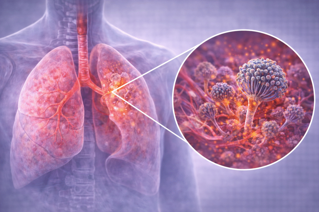 aspergillose im menschlichen atmungssystem
