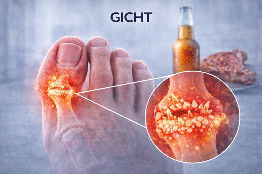 gicht im großen zehgerät