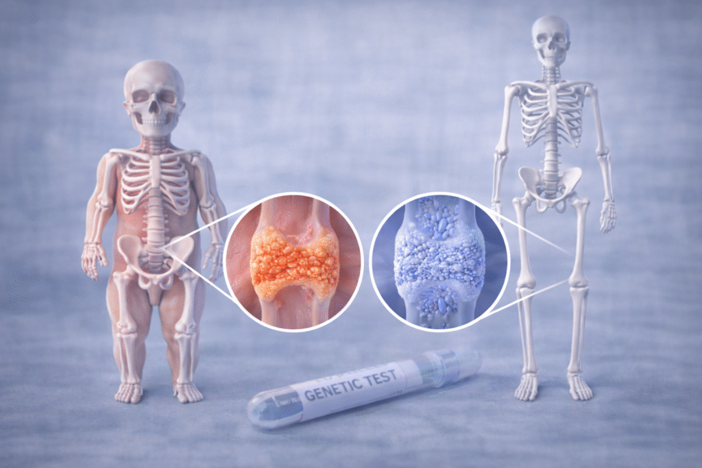 skelettmodelle mit unterschiedlichen wachstumsplatten