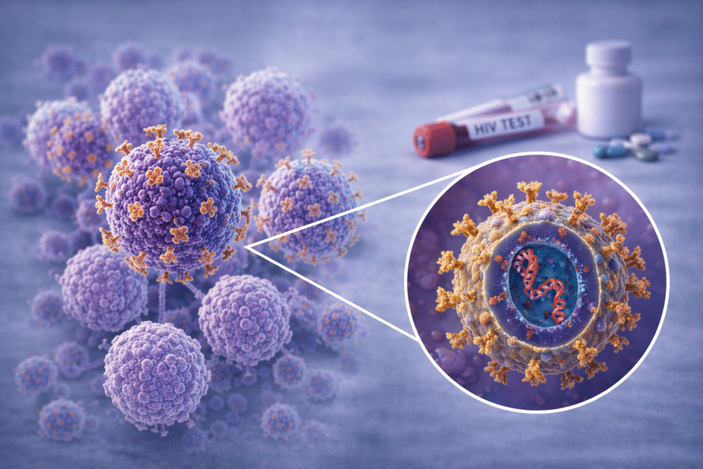 viruspartikel im labor mikroskop design